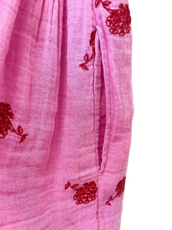 NWT Free People Tory Embroidered Mini Dress Pink Smocked Floral Boho Size Large - Picture 11 of 16